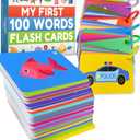 100 First Words Flash Cards High Contrast Picture Flashcards Educational Learning for Speech and Early Vocabulary Featuring Animals, Food, Transport, Family, Clothes and More