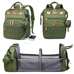 Astro alan Baby Diaper Bags with Changing Station, Waterproof Diaper Bag Backpack for Moms Dads with USB Charging Port, Baby Shower Gifts, Large Capacity diaper backpack, Green