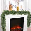 2PSC Christmas Norfolk Pine Garland, 6 FT Real Touch Garlands Ornament, Realistic Artificial Greenery Garlands for Mantle, Table, Fireplace, Indoor, Outdoor Winter Xmas Decoration, Holiday Decor