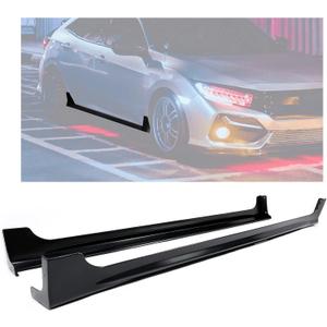 HECASA Side Skirts Compatible with 2012-2015 Honda Civic 4-Door Sedan Spoiler Extension Splitter Rocker Panels Pair Black