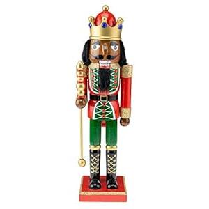 Clever Creations Traditional Wooden Collectible Soldier Decorative Nutcracker, Festive Christmas Décor, 14 Inch Tall Perfect for Shelves and Tables, 100% Wood