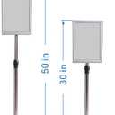 2 Sets Heavy Duty Stainless Steel Sign holder Stand, Adjustable Height 8.5 x 11 Inch Vertical Horizontal Aluminum Snap Open Frame Floor Billboard Stand .(gold, A4)