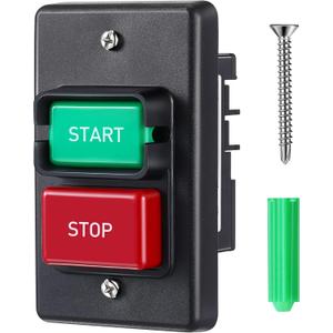Dreyoo 1 Pc 120V/230V Dual Voltage Single Phase On/Off Switch, Efficient 120V 2HP Switch On Off with with Mounting Screws, Fast Power Off for Table Saw, Router Table, Drill Press, Bench Saw