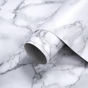 White Marble Peel and Stick Wallpaper,17.7"x393",Self-Adhesive and Removable Granite Contact Paper for Furniture Makeover, Deal for Updating Old Furniture in Kitchen,Bedroom,Bathroom