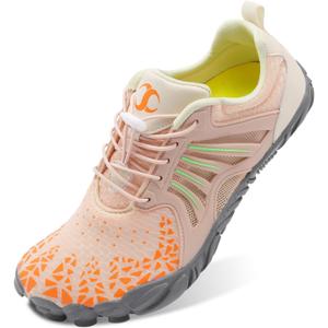 Scurtain Unisex Mens Womens Athletic Hiking Water Shoes Quick Dry Barefoot Aqua Shoes Swim Shoes Beach Shoes with Drainage (11 Women/9.5 Men, Beige/Vela)