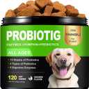 Probiotics for Dogs - Dog Probiotics & Enzymes 12 Billion CFU 10 Strains, Psyllium Husk, Apple Cider Vinegar Gut Health, Bloating Relief, Regularity Support 120 Chews