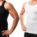 Different Touch 2 Pack Men's Tank Tops Square Cut Muscle Rib A-Shirts, XL