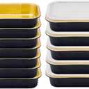 Heavy Duty Aluminum Pans with Lids Double Thick Black Gold Aluminum Foil Baking Pan Food Container for Heating Cooking Meal Prep Storage Freezer and Takeout,Party baking tray (A set of 20 pieces)