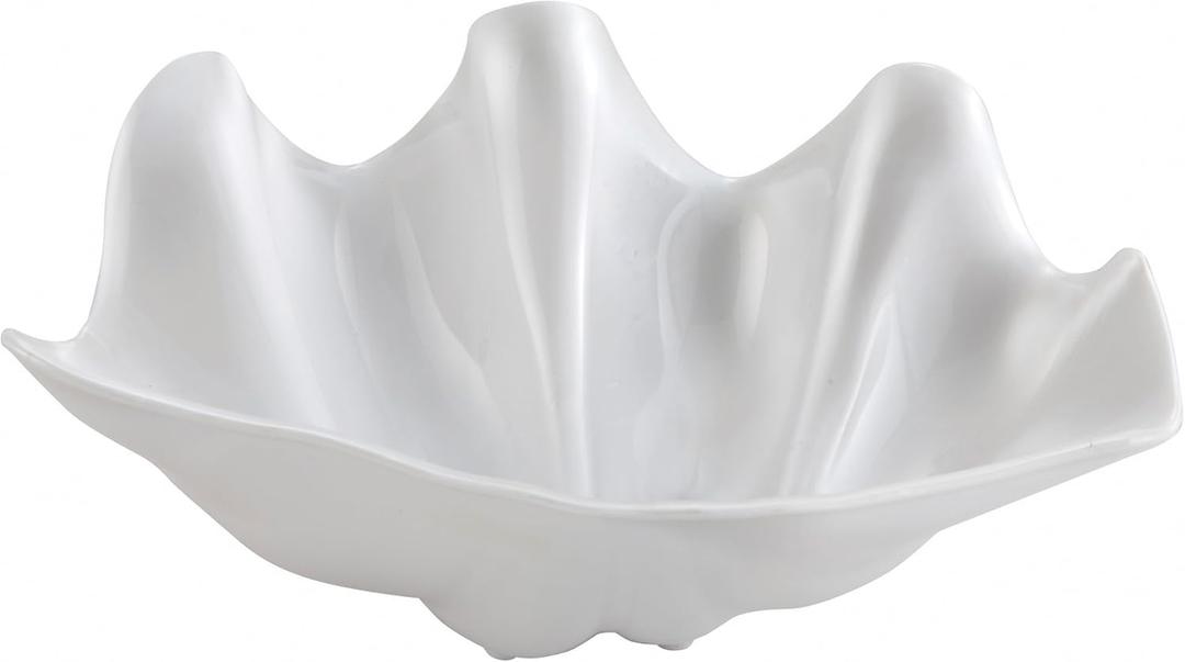 Winco PSBW-1W Shell Bowls, 22 Ounce, Medium, White, 20 Ounce