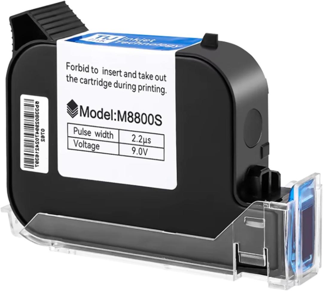 Original Black Solvent Ink Cartridge 42ml. Fast-Drying & High Adhesion  Compatible with Z10, C10, M10, M12 Handheld Inkjet Printers, 0.5in/12.7mm Nozzle. Prints on Plastic, Metal, Wood, Glass, Carton