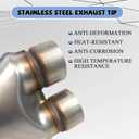 ID 2.5" Exhaust Y-Pipe Adapter, T409 Stainless Steel 2-1/2 Inch Dual to Single Y Pipe Connector, 10" Overall Length