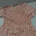 Kranda Women 2025 Summer Fall Crewneck Short Sleeve Smocked Floral Maxi Dress (L)