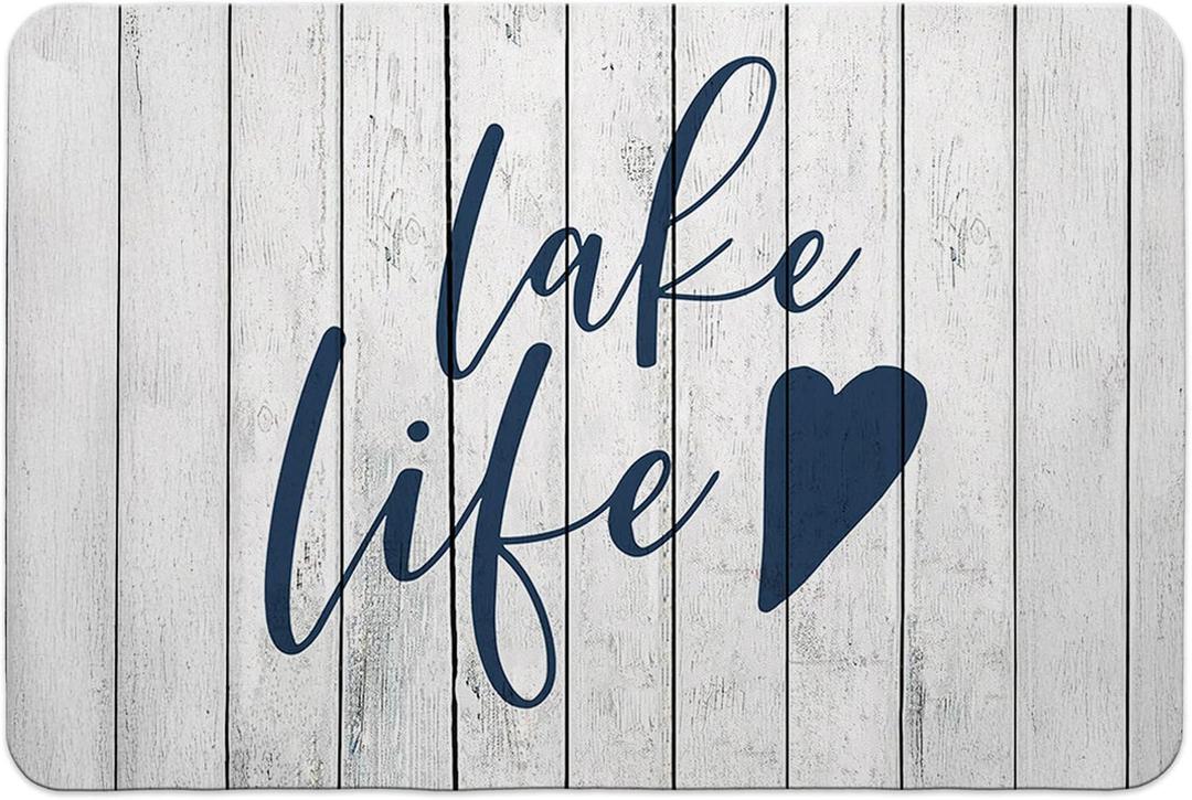 Lake Life Gifts Dish Drying Mat, Lake Life House Gifts for Women Dishes Dry Coffee Mats for Kitchen Counter Coffee Maker, 16x24 Inch