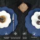 AHHFSMEI Round Faux Linen Placemats Set of 8 Heat Resistant Non-Slip Stain Proof Table Mats for Kitchen Dining Elegant Decor Place Mats (Navy Blue,8)