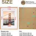 KINLINK 16x20 Picture Frame Natural - Solid Wood Frames with Acrylic Plexiglass for Pictures 12x16 / 11x14 with Mat or 16x20 without Mat, Wall Display Photo Frame, Set of 1
