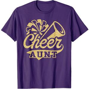 Cheer Aunt Biggest Fan Cheerleader T-Shirt M