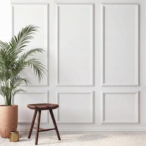 Colingmill 3 Sets Peel Stick Molding Trim Panels, 54 x 24 x 1.57 in, White