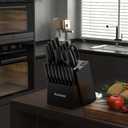 Knife Set, Astercook 21 Pieces Knife Sets for Kitchen with Block, Dishwasher Safe Kitchen Knife Set with Built-in Sharpener, German Stainless Steel Black Knife Block Set Mothers Day Gifts