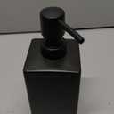 Matte Black Ceramic Square Hand Soap & Lotion Dispenser for Bathroom, Dish Soap Dispenser for Kitchen - 14oz