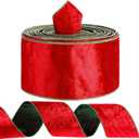 Suncalla Red Velvet Ribbon 4 Inch Wide x 20 Yards Christmas Double Sided Wired Ribbon Gift Wrapping Floral Arrangements Christmas Tree Decoration Bows Wreaths Home Decor