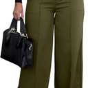 SHINFY Women Wide Leg Dress Pants High Waisted Slacks Pleated Business Casual Office Palazzo Work Pants Trousers, XXL