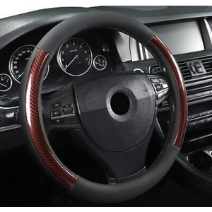 Microfiber Leather 15" Universal Fit Car Steering Wheel Cover Elastic Nonslip