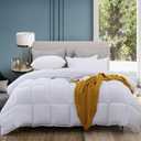 Twin Comforter Duvet Insert White, All Season Down Alternative Comforter, Ultra Soft Quilted Bedding Comforter with 8 Corner Tabs, Machine Washable