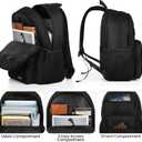 BIKROD Black Backpack for Men and Women, Backpack for School Teens Boys and Girls, Lightweight Casual High School Bookbag, Daily-use Travel Laptop Backpack Fits 15.6 Inch Notebook