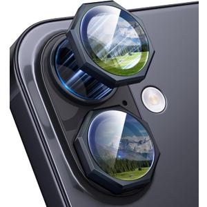 2 x Xfilm for iPhone 17 Camera Lens Protector Nut, Individual Metal with 9H Hardness, Scratch-Proof Camera Screen Protector, Stylish Accessories, Case Friendly (Black)