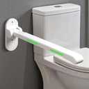 26.8 INCH Flip-Up Toilet Grab Bar, Wall-Mounted Safety Rail for Bathroom, Night Glow Strips on Both Sides, Folding Handrail for Elderly & Disabled