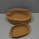 CubesLand Small Cotton Rope Storage Basket Set 5, Shelves Baskets for Organizing with Handle, Decorative Closet Storage Bins for Countertop Toilet Paper Basket for Toilet Tank Top, Brown Basket
