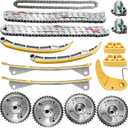 16PCS Timing Chain Kit with VVT Gears & Tensioner for 2012-2022 Hyundai Azera Santa Fe Palisade Genesis G70 G80 G90, for Kia Sedona Sorento Cadenza K900 3.3L 3.8L