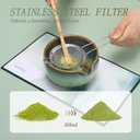 Matcha Whisk Set for Tea Lovers BittPicc 8Pcs Ceramic Matcha Tea Set with Bamboo Whisk, Bowl, Scoop & Holder - Gift for Starter Friend Family Traditional Japanese Tea Ceremony and Breakfast