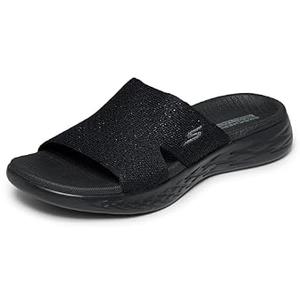 Skechers womens Slide Sandal, Black, 11 US
