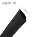 MECCANIXITY Braided Cable Sleeves Heat Shrinkable Fabric Sleeving, 1" 60ft Black 2:1 Ratio Heat Shrinkable Cord Protector for Harness Cable, Network Cable Protection, Cable Management