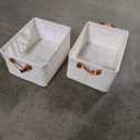 Storage Bins Baskets for Organizing - 15.4"x11.4"x7.9" Large Fabric Storage Cubes for Shelves Rectangular Foldable Closet Organizers with Handles for Clothes Toys 2-Pack (White) 