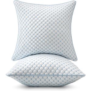 MIULEE 20x20 Pillow Inserts, Memory Foam Cooling Set of 2 Decorative Throw Pillows,Adjustable Premium Stuffer for Sofa Couch Bed and Living Room, One Damaged Zipper