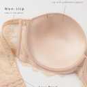 Plusfreeee Strapless Bras for Women Padded Convertible Non Slip Full Coverage Bra Underwire Support Beige 40E