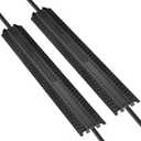Floor Cord Cover for Wires on Floor,Cable Protector Ramp,2 Pack | Heavy Duty TPR Floor Cable Cover,Drop Over Cable Ramp,Non Slip Cord Protector for Extension Cords,Hoses,Garage & Warehouse