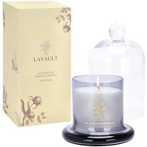 Set of 2 Pack, Lavault Scented Glass Jar Candles - Premium Decorative Glass Jar with Lid - Classic Large Jar for Single Aromatherapy Wick Candle & Diffuser Fragrance Candles - Room Aroma Fresheners Glass Jar - Grey