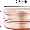 2 Ounce Aluminum Tin Jar with Screw Cap 60mL Tin Cans Refillable Containers for Cosmetic, Lip Balm, Cream, Lotion, Balms, Spices, Salve, Rose Gold 40 Pcs