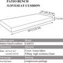 SAMTY Bench Seat Memory Foam Chair Pads Non-Slip Rubber Back Indoor Swing/Settee Cushion 48 x 16 inch, Grey