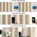 MIULEE Back Tab Cream Beige Curtains 102 Inch Long 2 Panels Set for Living Room Bedroom, Ivory Rod Pocket/Pinch Pleated Light Blocking Thermal Insulated Room Darkening Floor to Ceiling Blackout Drapes