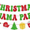 Christmas Pajama Party Banner Funny Christmas Party Decorations Xmas Festival Merry Friendsmas Winter Holiday Happy New Year Party Supplies