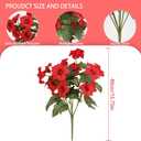 Artificial Flowers for Outdoors, Faux Petunias Spring Summer Decoration, Fake Flowers Plants UV Resistant Look Real Silk Flowers for Outside Planter Front Door Porch Patio Yard (6, Red)