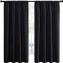 NICETOWN Black Blackout Curtain Blinds - Solid Thermal Insulated Window Treatment Blackout Drapes/Draperies for Bedroom (2 Panels, 42 inches Wide by 63 inches Long, Black)