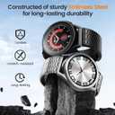 LETOID Magnetic Metal Band Design for Samsung Galaxy Watch Ultra/Ultra 2 47mm, Watch 7/6/5/4/FE 44/40mm, 6 Classic 47/43mm, 5 Pro 45mm, 4 Classic 46/42mm, Men Stainless Steel Replacement Strap (Black)