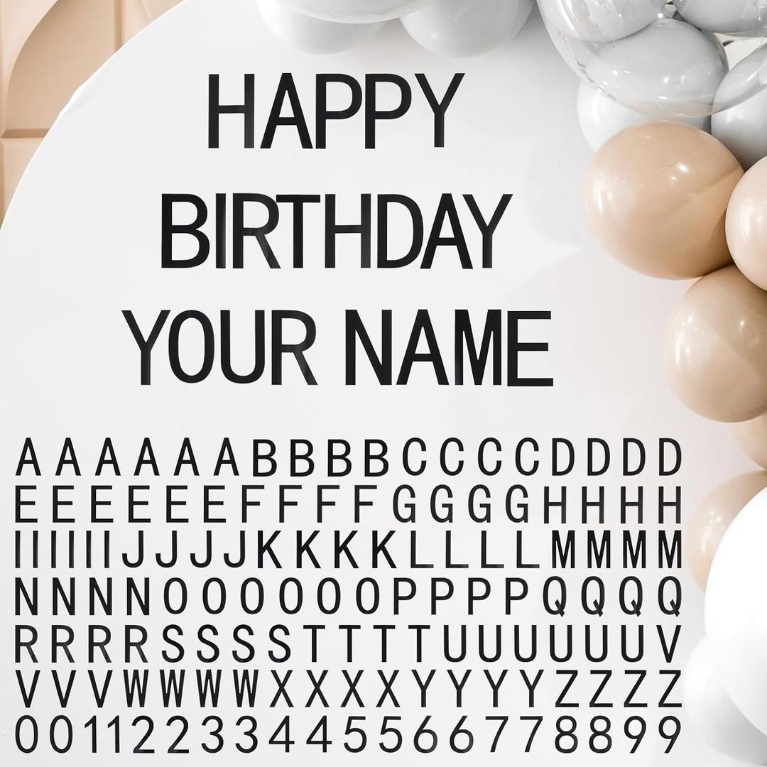 134 Pc DIY Letter Sign Kit for Customizable Happy Birthday Gender Reveal Balloon Arch Decorations Make Your Own Letter Sticker Kit for Birthday Party Baby Shower