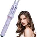 Automatic Curling Iron,Hair Curler Rotating Wand,Anti-Scald,Four Speed Temperature Adjustment, Automatic Shut-Off,Anti-Tangle Rotating Curling Wand,Easy to Use Hair Curler,Dual Voltage, Purple
