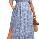 Plus Size Summer Dresses Sun - Maxi Boho Casual Off Shoulder Floral Lace Long Dress with Pockets 2XL